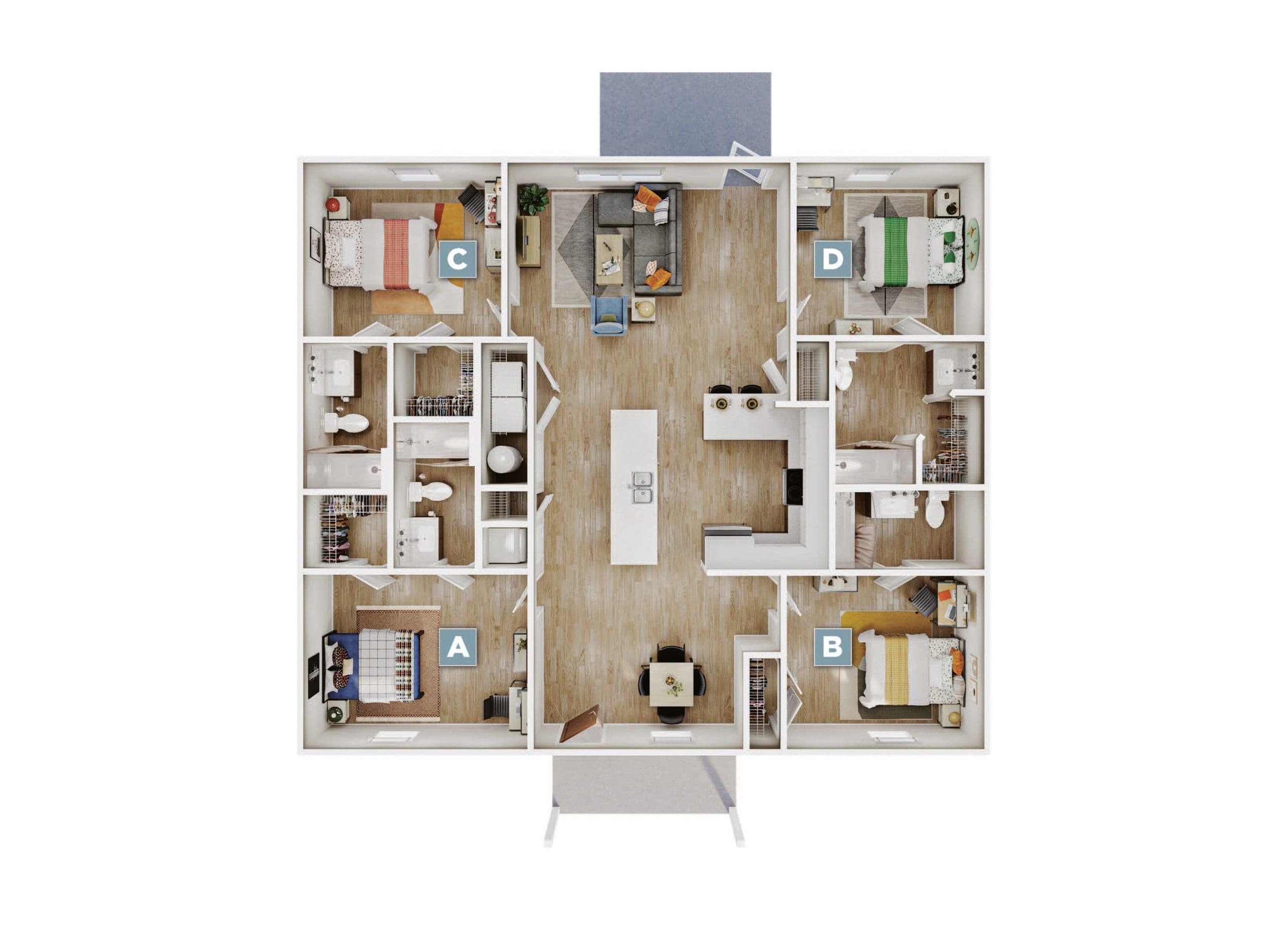 Woodbury Flat Floor plan
