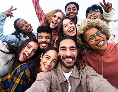 group of diverse young adults