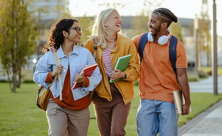students walking to class